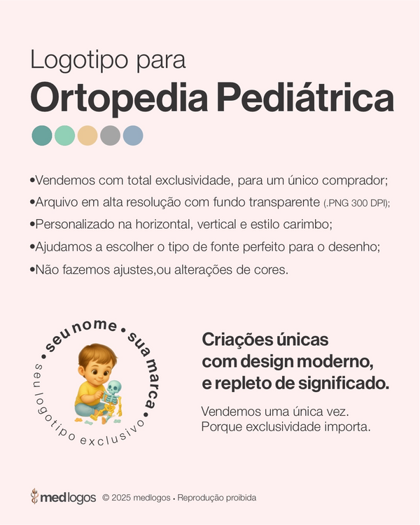 Logotipo médico para ortopedistas pediátricos com estilo exclusivo