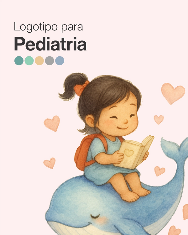 Logotipo exclusivo para pediatria, desenvolvido para clínicas infantis com identidade profissional e traço autoral