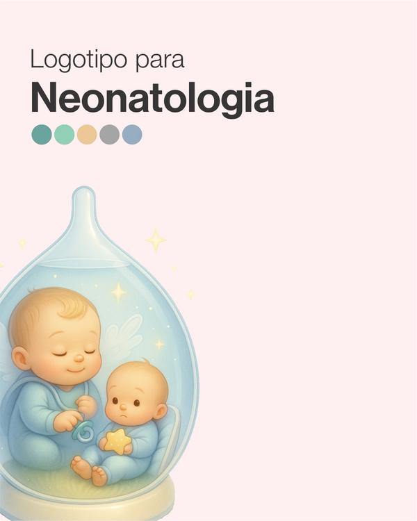Logotipo médico autoral para neonatologia pediátrica com traços delicados