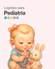 Logotipo médico infantil para pediatras com visual premium e delicado
