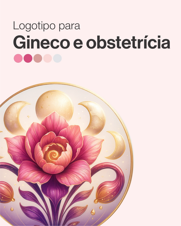 Logotipo conceitual para ginecologistas e obstetras com elementos simbólicos refinados