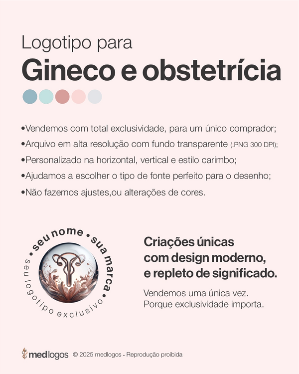 Logotipo exclusivo de ginecologia e obstetrícia com design autoral e estética sofisticada