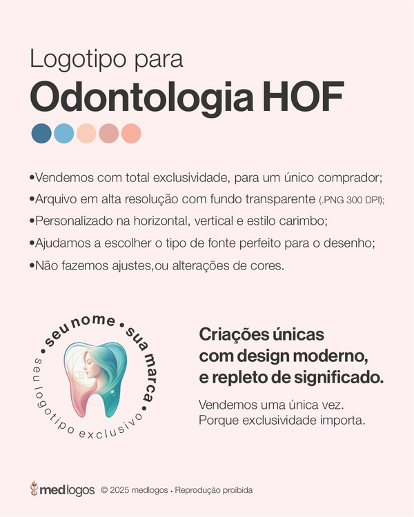 Logotipo para odontologia e harmonização HOF