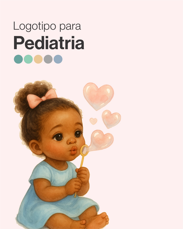 Logotipo para pediatria menina negra