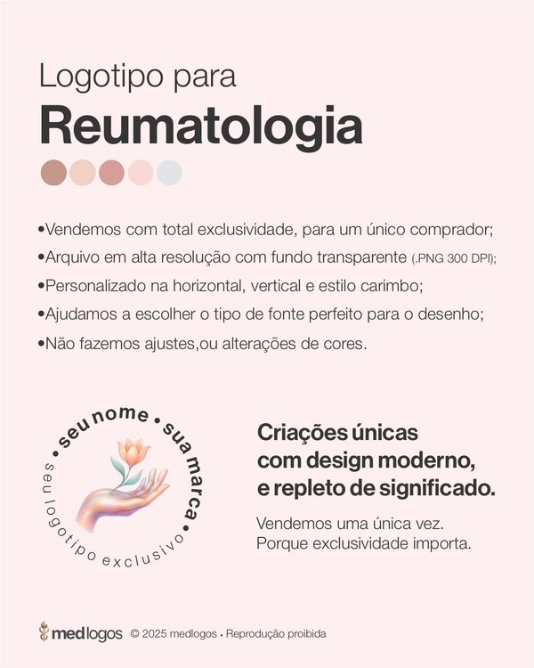 Logotipo para reumatologia. Design autorial e exclusivo de identidade visual.