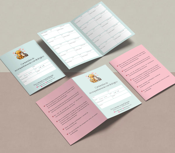 Carteirinha de controle para paciente cardiológico veterinário | Formulário de cardiologia veterinária com gráficos