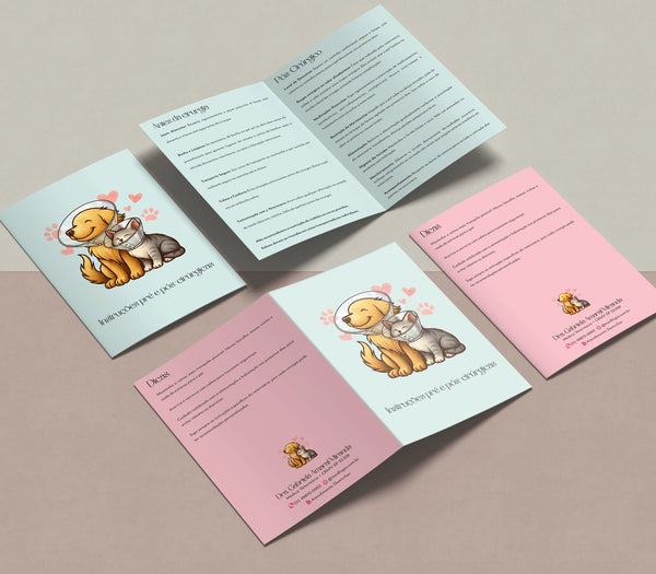Caderneta de instruções pós-operatórias para clientes de clínica veterinária | Modelo de caderneta cirúrgica personalizada Med Logos