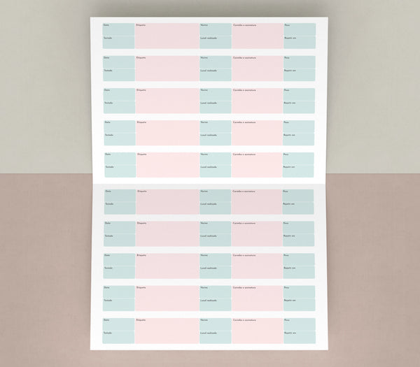 Carteira de vacinação de felinos para médicos veterinários especializados em medicina felina. Visão da parte interna.