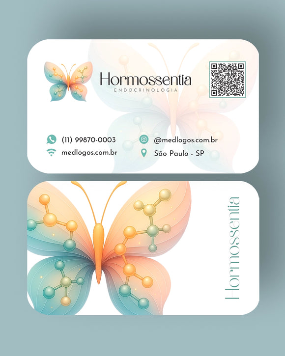 Cartão de visita endocrinologia - impressão premium, layout profissional para médicos.