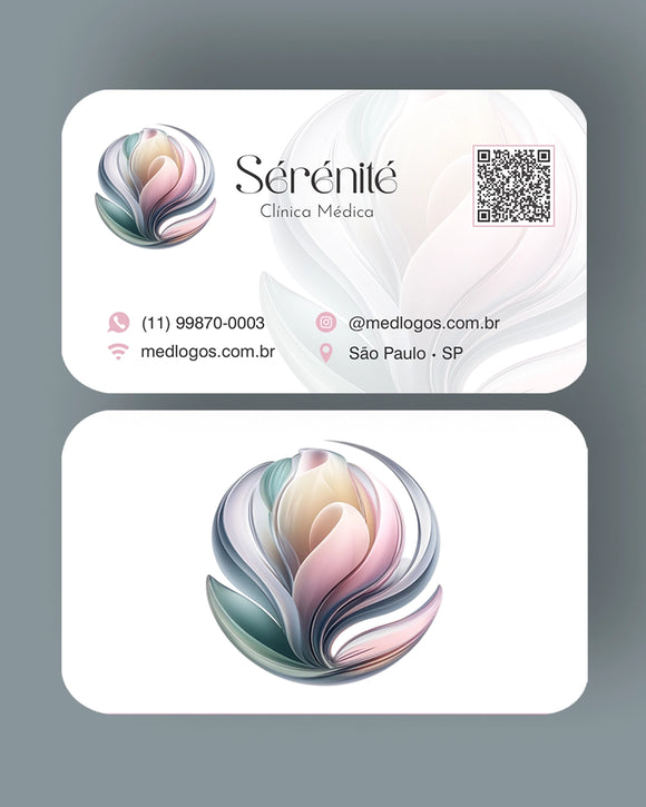 Cartão de visita dermatologia e estética avançada com impressão premium, layout profissional para médicos.