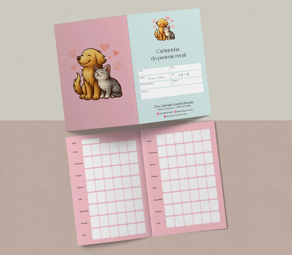 Carteirinha de controle para paciente renal crônico veterinário | Formulário de nefrologia veterinária - Med Logos