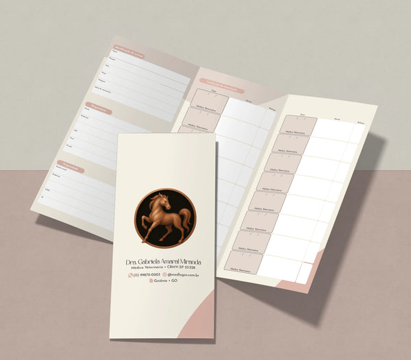 Carteira de vacinação para cavalos - modelo veterinário | Documento de controle sanitário equino