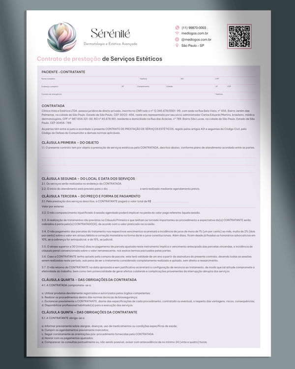 Contrato completo para estética avançada