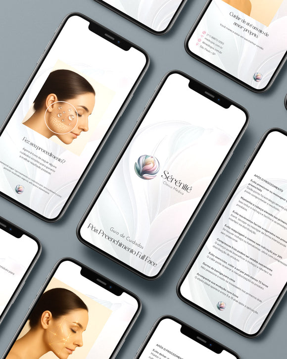 Guia de cuidados pós preenchimento full face em PDF