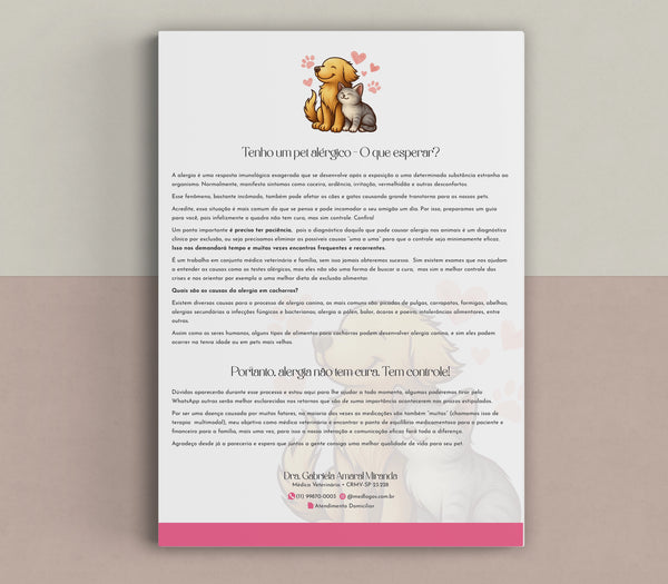 Papelaria de dermatologia veterinária