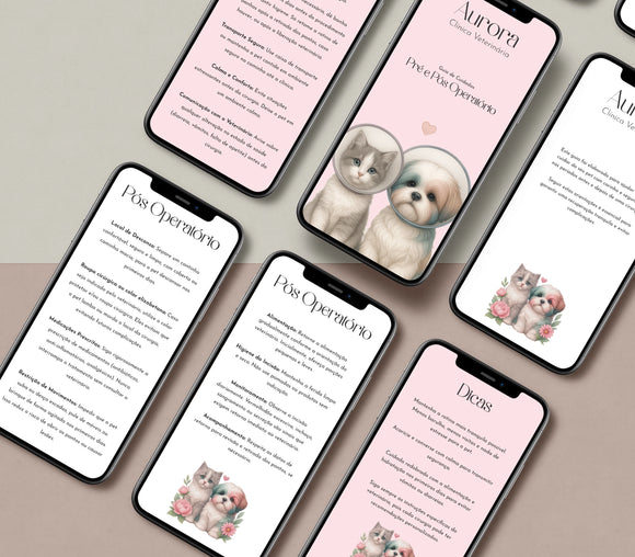 Guia de cuidados pré e pós operatório veterinário em PDF
