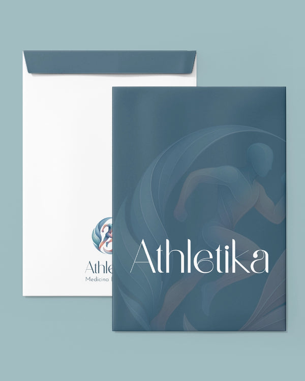 Envelope tamanho saco para médicos 24x34cm. Medicina esportiva. Impressão premium.