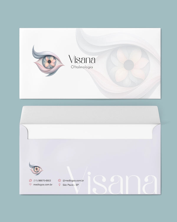 Envelope ofício para exames oftalmologia - impressão prática e layout funcional.