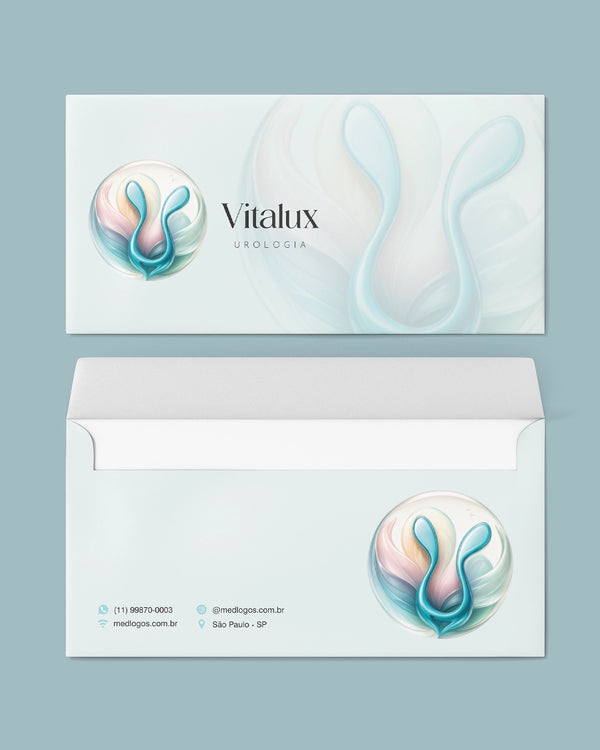 Envelope ofício para exames em urologia, com design resistente e espaço para etiquetas, produzido pela gráfica Med Logos.