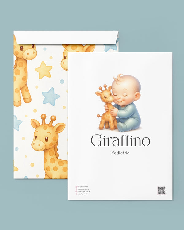 Envelope saco para exames pediatria - impressão resistente e layout funcional.