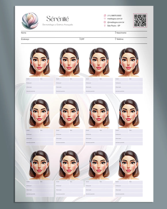 Ficha de tratamentos estéticos faciais realizados