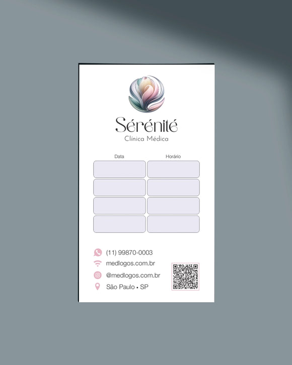 Cartão de horário para próximas consultas de estética e harmonização HOF