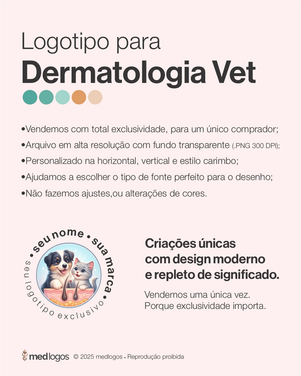 Identidade Visual para Dermatologia Veterinária. Design gráfico exclusivo.