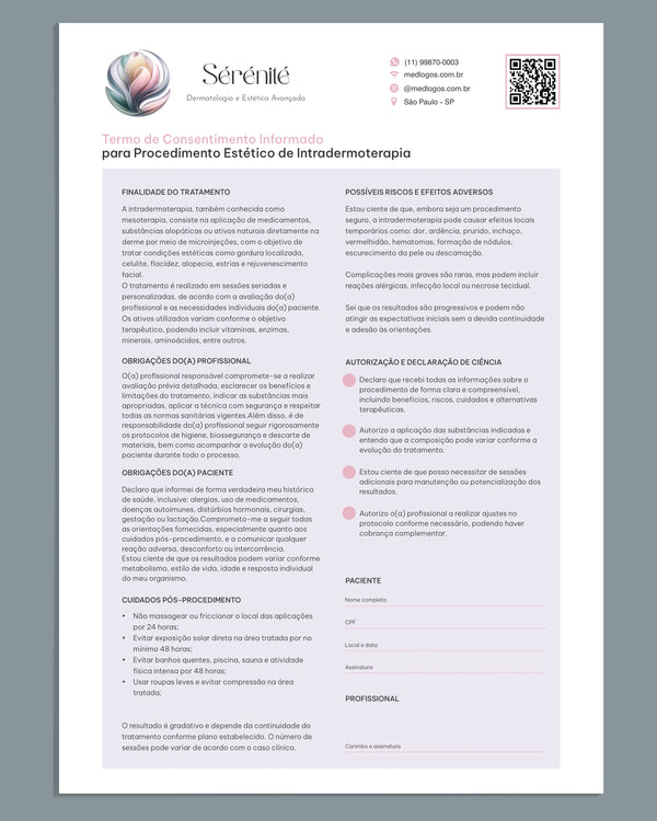 Termo de consentimento para intradermoterapia