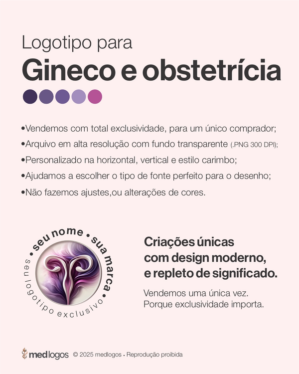 Logotipo para ginecologia e obstetrícia. Criação de logotipos. logomarcas e identidade visual para médicos.