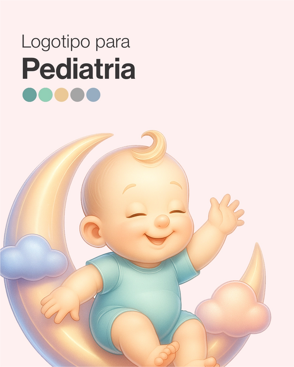Logotipo para médicos pediatras com venda única e arte autoral exclusiva
