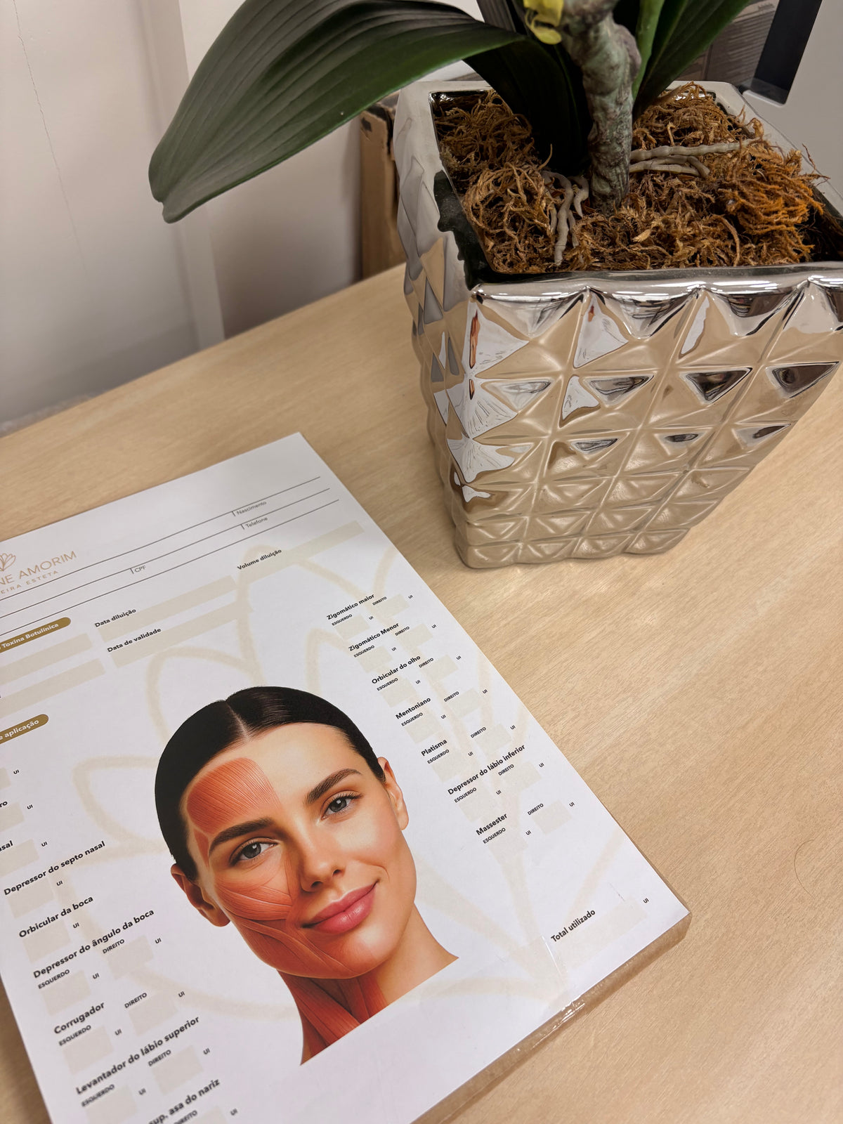 Gráfica, design e personalização de materiais e documentos para estética avançada, preenchedores, botox e harmonização facial. Papelaria completa.