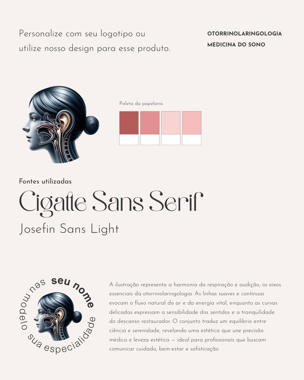 Papelaria médica para otorrinolaringologia, incluindo receituários. pastas e envelopes impressa em alta qualidade pela gráfica Med Logos.