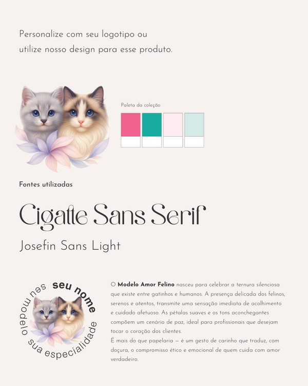 Papelaria exclusiva para médicos veterinários especializados em medicina felina. Carteira de vacinação.