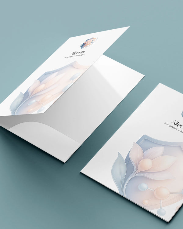 Pasta médica para alergologia e imunologia, impressão personalizada e profissional