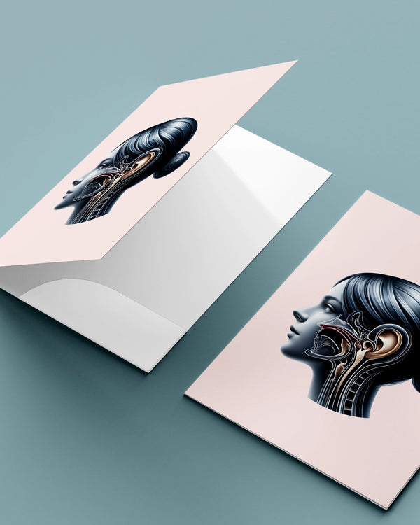 Pasta otorrino com bolso interno para documentos e exames, layout funcional para clínicas, produzido pela gráfica Med Logos.