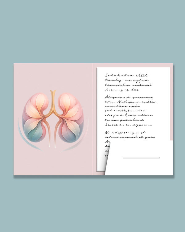 Pasta médica com modelo de nefrologia. Acabamento premium em gráfica médica com impressão personalizada.