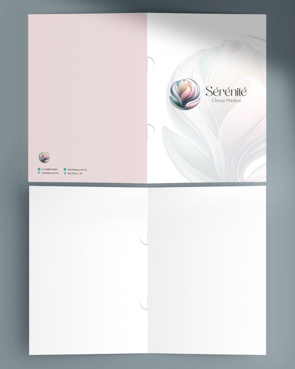 Pasta médica dermatologia - impressão premium e layout funcional para clínicas.