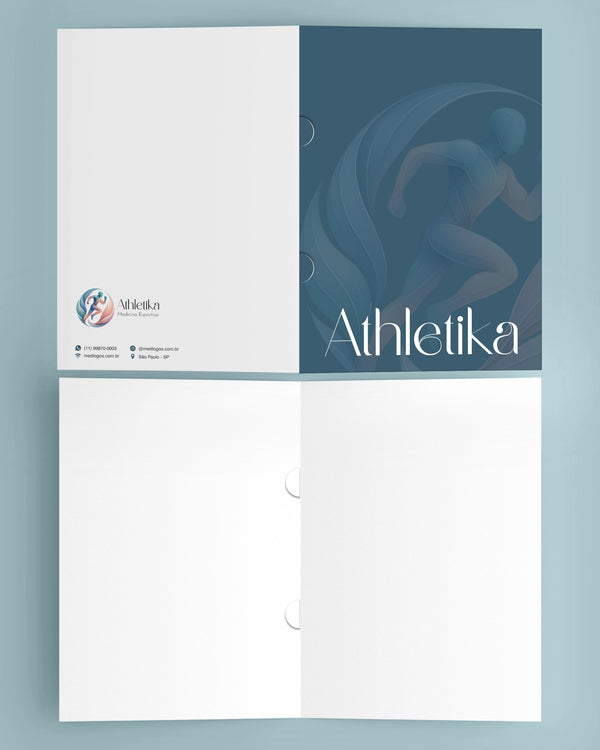 Pasta médica medicina esportiva - impressão premium e layout funcional para clínicas.