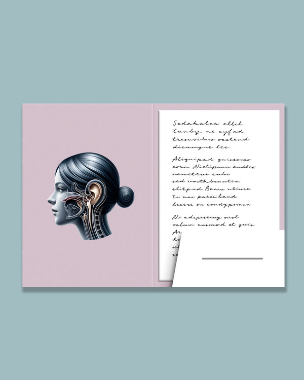 Pasta premium para otorrinolaringologia com acabamento laminado fosco, ideal para armazenamento profissional, impressa pela gráfica Med Logos.