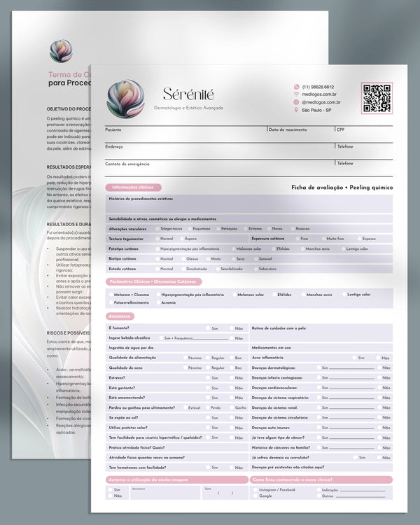 Anamnese e termo de consentimento para peeling químico