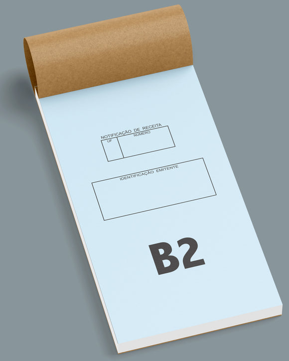 Notificação de receita B2 (Azul) • Psiquiatria Gráfica de papelaria médica
