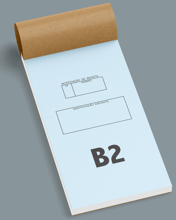Notificação de receita B2 (Azul) • Psiquiatria Gráfica de papelaria médica