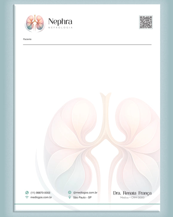 Bloco de receituário médico A5 para nefrologia - Med Logos® Gráfica Médica Especializada.
