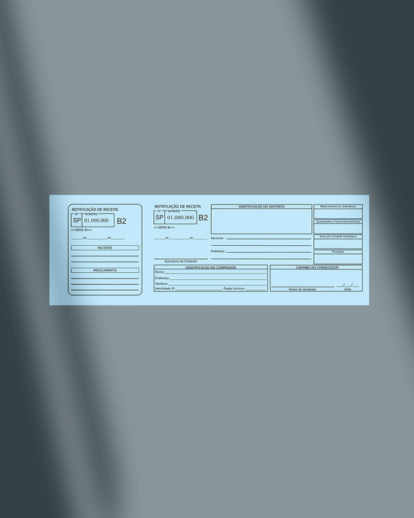 Notificação de receita B2 (Azul) • Psiquiatria Gráfica de papelaria médica