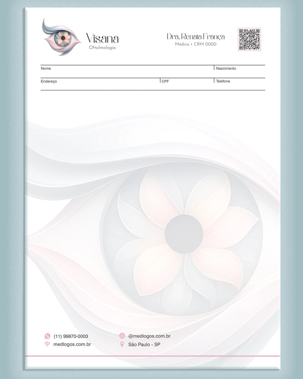 Blocos de receituário médico oftalmologia - impressão de alta qualidade.