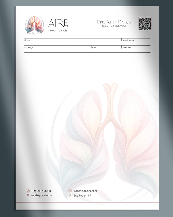 Receituário para impressora pneumologia, impressão de qualidade em gráfica especializada em medicina.