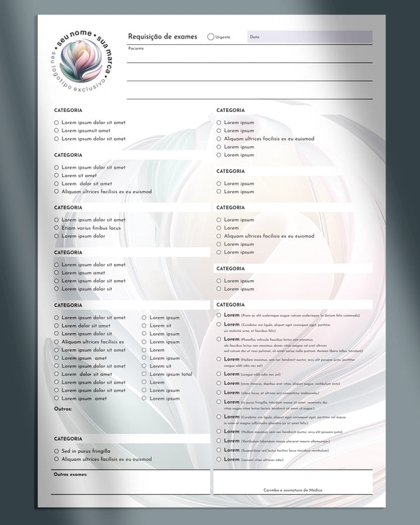 Solicitação de Exames Personalizada • Ginecologia e Obstetrícia