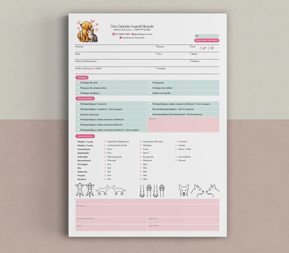 Formulário de solicitação de exame de citologia veterinária | Requisição para biópsia e histopatologia animal - Med Logos