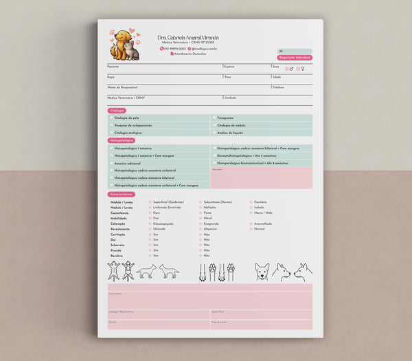 Formulário de solicitação de exame de citologia veterinária | Requisição para biópsia e histopatologia animal - Med Logos