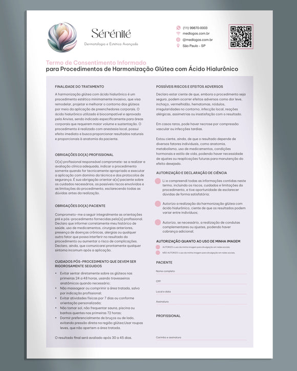 Termo de consentimento para harmonização glútea